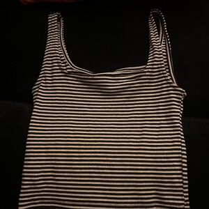 Striped Black and White Women's Tank Top